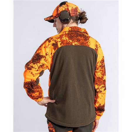 MEN'S FLEECE PINEWOOD FURUDAL HUNTERS CAMOU - STRATA BLAZE/GREEN
