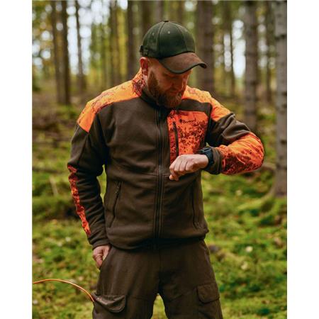 MEN'S FLEECE PINEWOOD SMÅLAND HUNTERS CAMOU FLEECE - MARRON/STRATA BLAZE