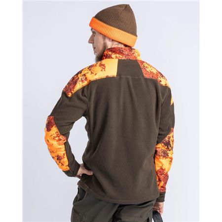 MEN'S FLEECE PINEWOOD SMÅLAND HUNTERS CAMOU FLEECE - MARRON/STRATA BLAZE