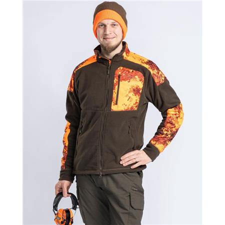 MEN'S FLEECE PINEWOOD SMÅLAND HUNTERS CAMOU FLEECE - MARRON/STRATA BLAZE