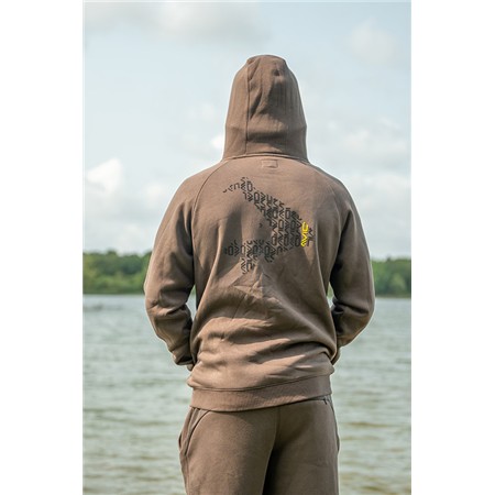 MEN'S JACKET AVID CARP COMPOUND ZIP HOODIE - BROWN