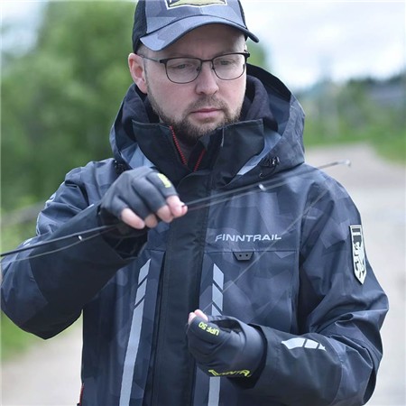 MEN'S JACKET FINNTRAIL WATERPROOF GREENWOOD - CAMO SHADOW BLACK