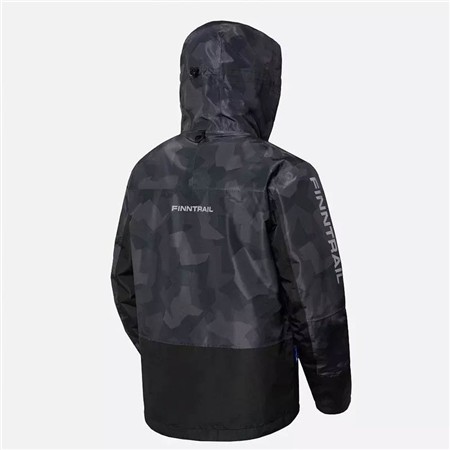 MEN'S JACKET FINNTRAIL WATERPROOF GREENWOOD - CAMO SHADOW BLACK
