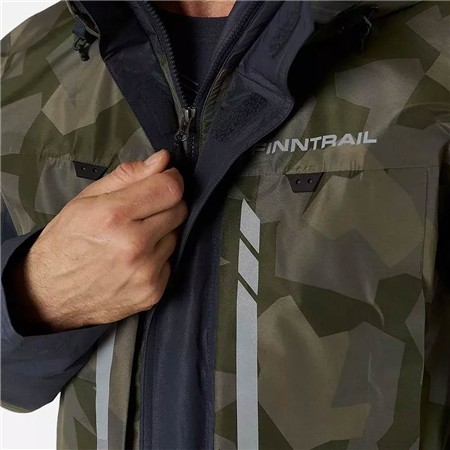 MEN'S JACKET FINNTRAIL WATERPROOF GREENWOOD - CAMO SHADOW GREEN
