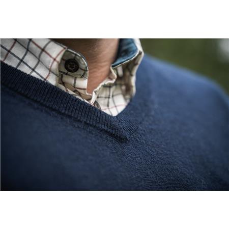 MEN'S JUMPER SEELAND PINE V-NECK - DARK SAPPHIRE