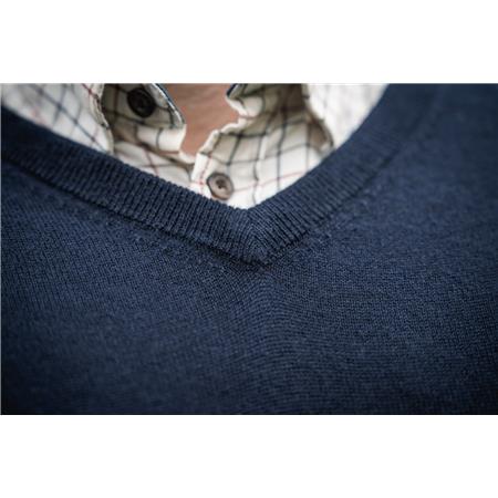 MEN'S JUMPER SEELAND PINE V-NECK - DARK SAPPHIRE