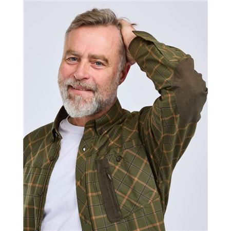MEN'S LONG SLEEVE SHIRTS PINEWOOD WOLF - GREEN/TERRACOTTA