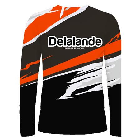 MEN'S LONG-SLEEVE T-SHIRT DELALANDE FLEXAIR - BLACK/ORANGE