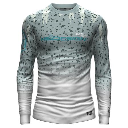 Men's Long-Sleeve T-Shirt Hot Spot Design Ocean Performance Giant Trevally - Gray