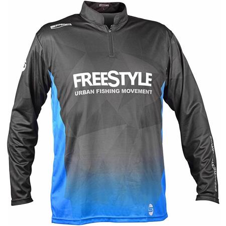 Men's Long Sleeve Tee Shirt Freestyle Tournament Jersey - Black/Blue