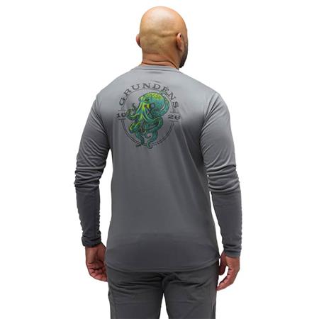 MEN'S LONG SLEEVED T-SHIRT GRUNDÉNS KRACKEN LS TECH TEE - ANCHOR