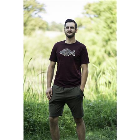MEN'S SHORT SLEEVE T-SHIRT KORDA OUTLINE - BURGUNDY