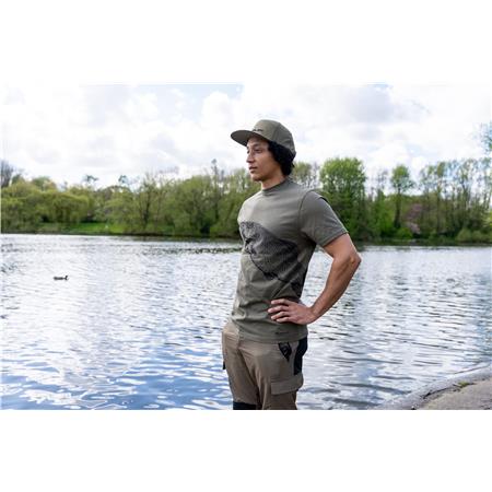 MEN'S SHORT SLEEVE T-SHIRT KORUM CLASSIC BARBEL TEE - KAKI