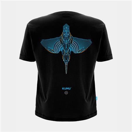 MEN'S SHORT SLEEVE T-SHIRT KUMU TAKE FLIGHT KINGFISHER - NOIR