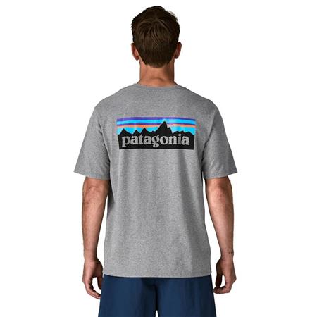 MEN'S SHORT-SLEEVE T-SHIRT PATAGONIA MEN'S P-6 LOGO RESPONSIBILI-TEE - GRAVEL HEATHER