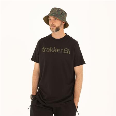 Men's Short Sleeve T-Shirt Trakker Cr Logo T-Shirt Black Camo - Noir