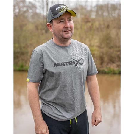 MEN'S SHORT SLEEVE TEE SHIRT FOX MATRIX GREY HEX PRINT T-SHIRT - GREY