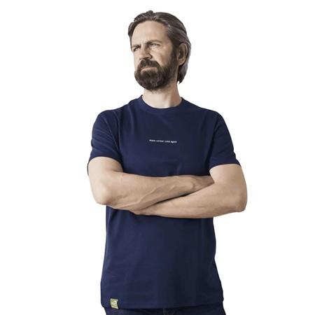 MEN'S SHORT SLEEVE TEE SHIRT GEOFF ANDERSON ORGANIC WINTER - NAVY