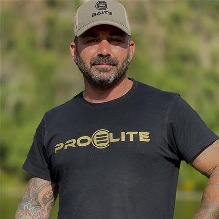 MEN'S SHORT-SLEEVE TEE SHIRT PRO ELITE BAITS GOLD - BLACK