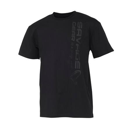 Men's Short-Sleeve Tee Shirt Savage Gear Vertical Logo Tee - Black