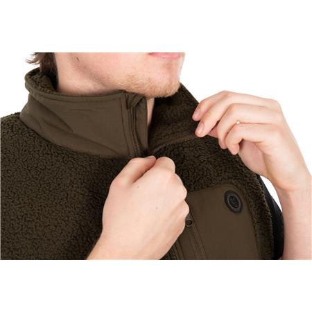 MEN'S SLEEVELESS JACKET FOX OLIVE SHERPA HYBRID GILET - OLIVE