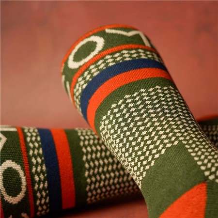 MEN'S SOCKS ONE MORE CAST SPOTTED EEL BAMBOO - KAKI