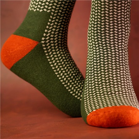 MEN'S SOCKS ONE MORE CAST SPOTTED EEL BAMBOO - KAKI