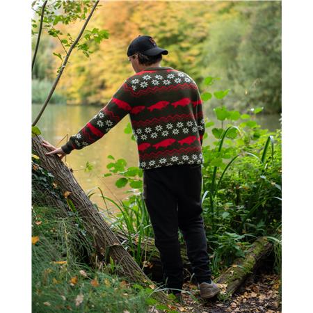 MEN'S SWEATER FOX XMAS JUMPER - KHAKI