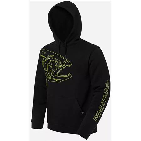 Men's Sweatshirt Finntrail Hoodie Big Fish Black Yellow 6811 - Black