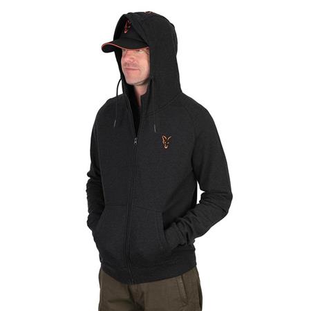 MEN'S SWEATSHIRT FOX COLLECTION LW HOODY BLACK & ORANGE - NOIR