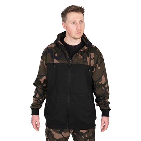 MEN'S SWEATSHIRT FOX LW BLACK/CAMO SPLIT ZIP HOODY - NOIR/CAMO