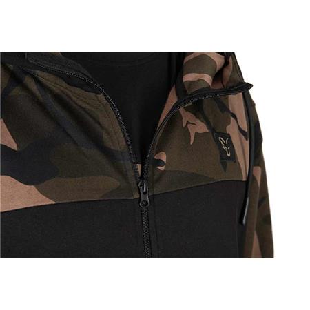 MEN'S SWEATSHIRT FOX LW BLACK/CAMO SPLIT ZIP HOODY - NOIR/CAMO