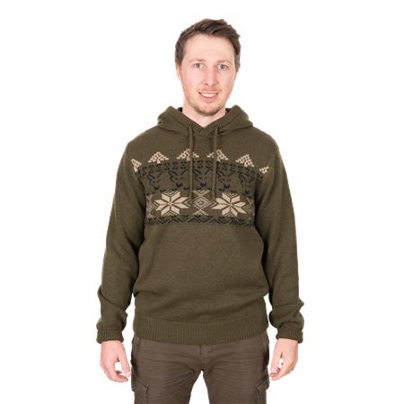 Men's Sweatshirt Fox Xmas Hoodie - Khaki