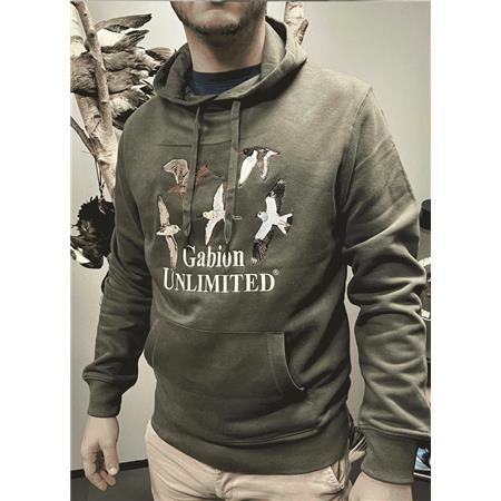 MEN'S SWEATSHIRT GABION UNLIMITED LIMICOLE BRODÉ - KAKI