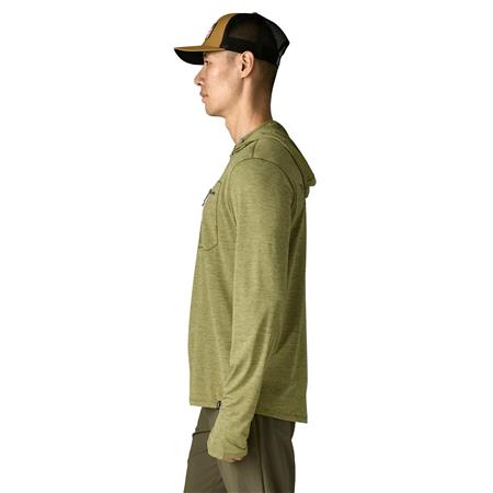 MEN'S SWEATSHIRT PATAGONIA MEN'S CAPILENE COOL SUN HOODY FITZ ROY TROUT - CAPER GREEN/BUCKHORN GREEN X-DYE