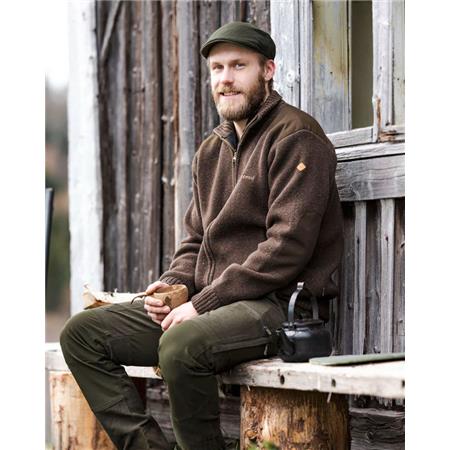 MEN'S SWEATSHIRT PINEWOOD HURRICANE FULL ZIP - MARRON