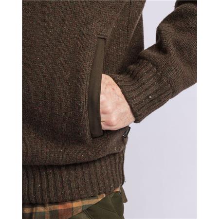 MEN'S SWEATSHIRT PINEWOOD HURRICANE FULL ZIP - MARRON