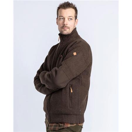 MEN'S SWEATSHIRT PINEWOOD HURRICANE FULL ZIP - MARRON