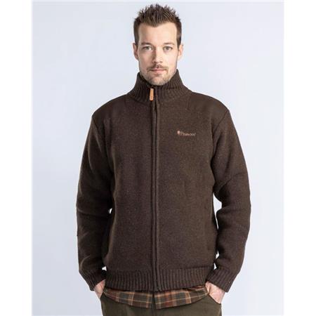 MEN'S SWEATSHIRT PINEWOOD HURRICANE FULL ZIP - MARRON