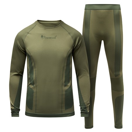 Men's Underwear Pinewood Seamless Function Base Layer Set - Olive Green