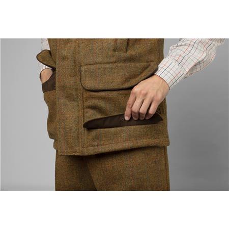 MEN'S VEST HARKILA KENMORE - FOREST GREEN/HERRINGBONE