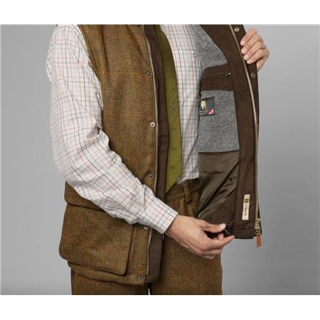 MEN'S VEST HARKILA KENMORE - FOREST GREEN/HERRINGBONE