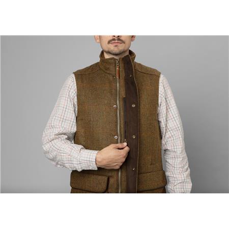 MEN'S VEST HARKILA KENMORE - FOREST GREEN/HERRINGBONE