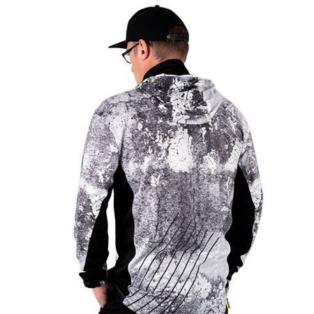 MĘSKI T-SHIRT Z DŁUGIM RĘKAWEM BLACK CAT SUN JERSEY - SZARY/BIAŁY