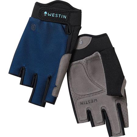 Męskie Mitenki Westin Drip Upf Half Finger Glove Upf 50 - Petrol Blue