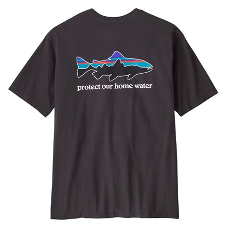 Miesten Lyhythihainen T-Paita Patagonia Home Water Trout Organic T-Shirt - Ink Black