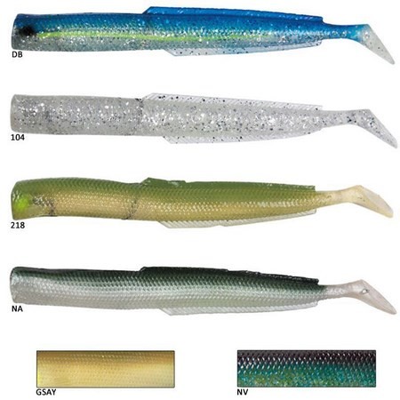 Mjukt Gummibete Flashmer Blue Equille Junior 10Cm - Paket Med 3