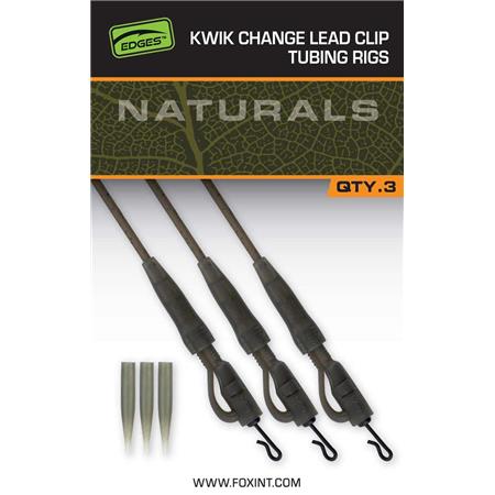 Μοντάζ Fox Edges Naturals Kwik Change Lead Clip Tubing Setup