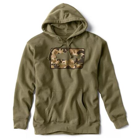 Moletom Masculino Orvis Hoodie Orvis 1971 Camo Trout Olive - Oliva