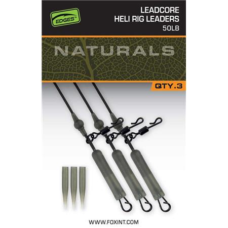 Montage Hélicoptère Fox Edges Naturals Leadcore Heli Rig Leaders